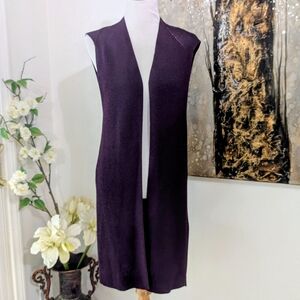 Chico's Deep Purple Open Front Cardigan